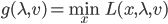 g(\lambda,v)=\min_{x}L(x,\lambda,v)